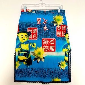 Y2K BeeBop & Wally Printed pencil skirt